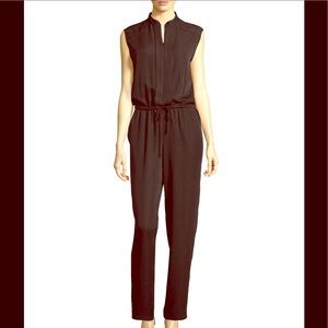 Max Studio Pleated Front Cap-Sleeve Jumpsuit