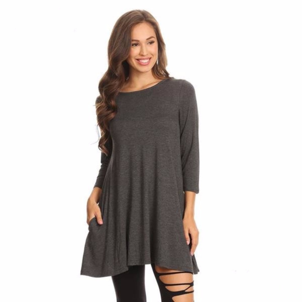 Lightweight Gray jersey knit Tunic