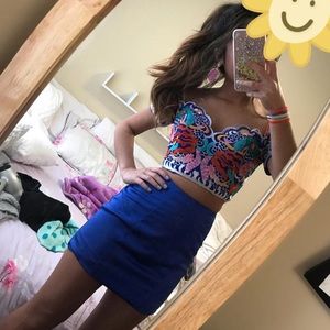 two piece embroidered homecoming dress