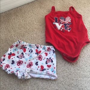 “LOVE” butterfly onesie & shorts 3-6 months