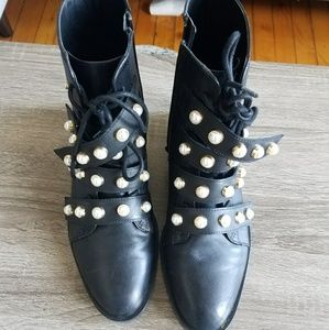 Zara Pearl Ankle Boots