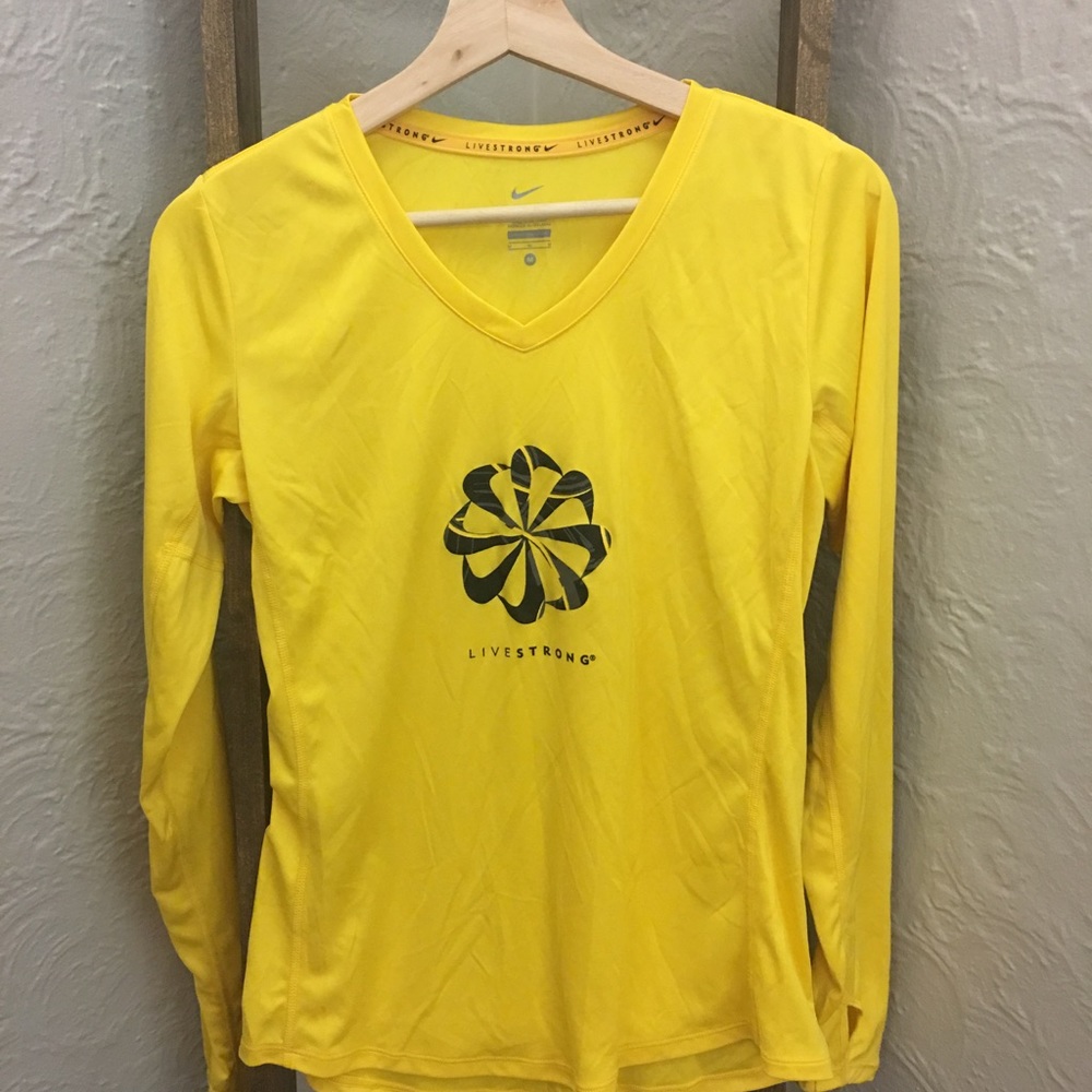 Long Sleeve yellow workout shirt with thumb hole