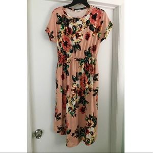 Floral peach dress