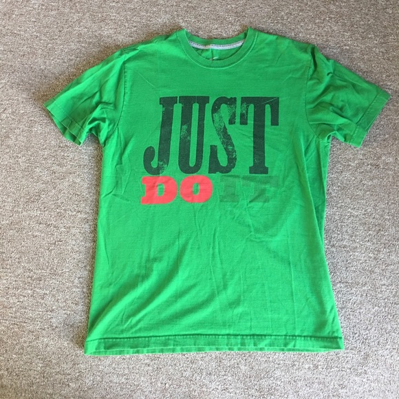 green nike just do it shirt