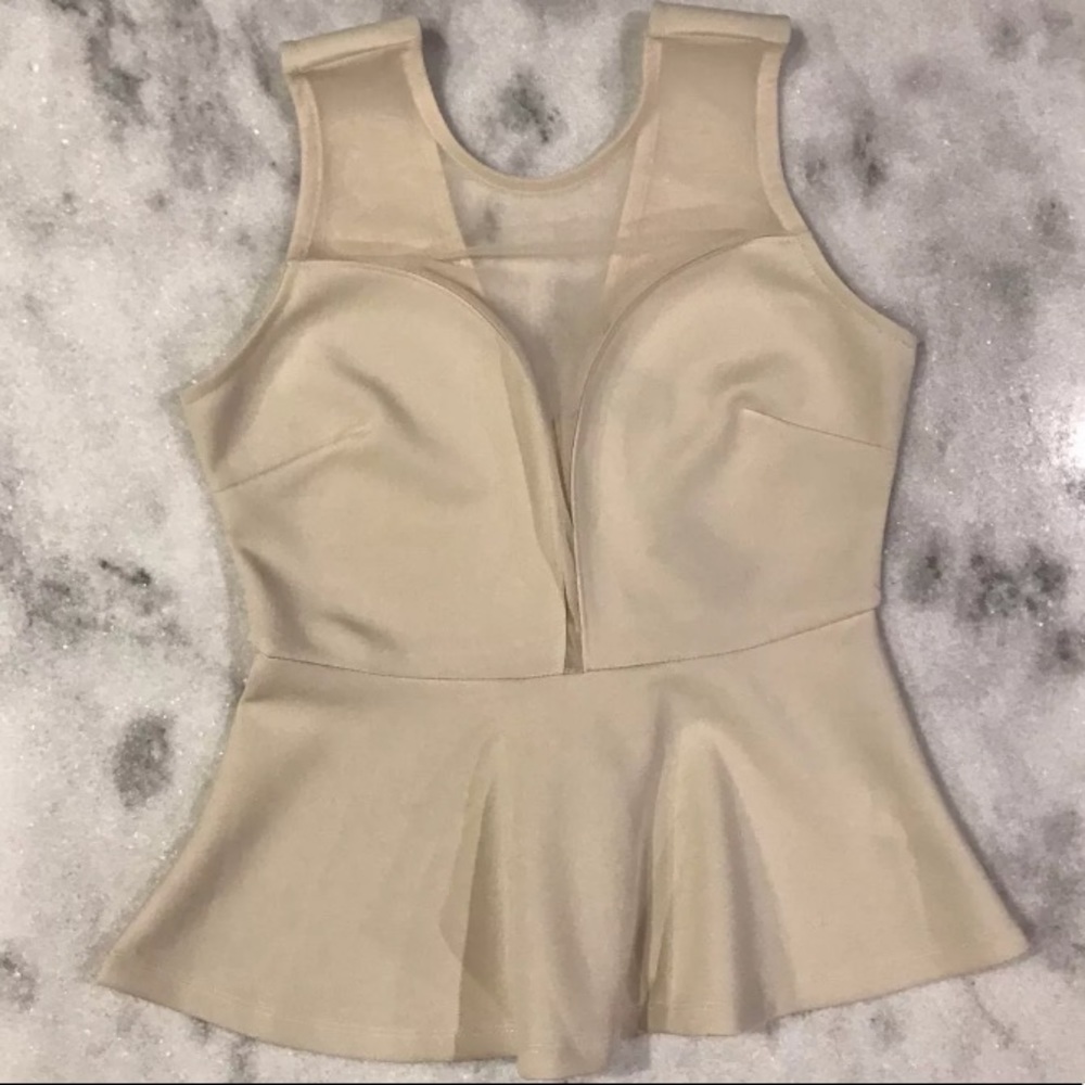 Ivory Cut Out Peplum Top