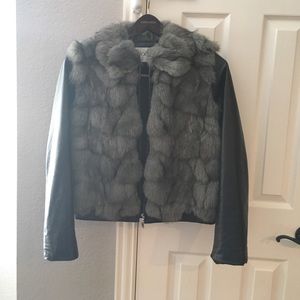 Genuine Leather and real Fox Hair jacket