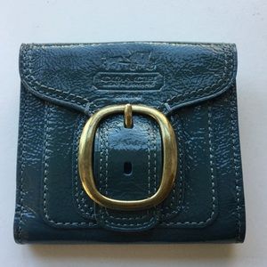 Coach blue patent leather wallet