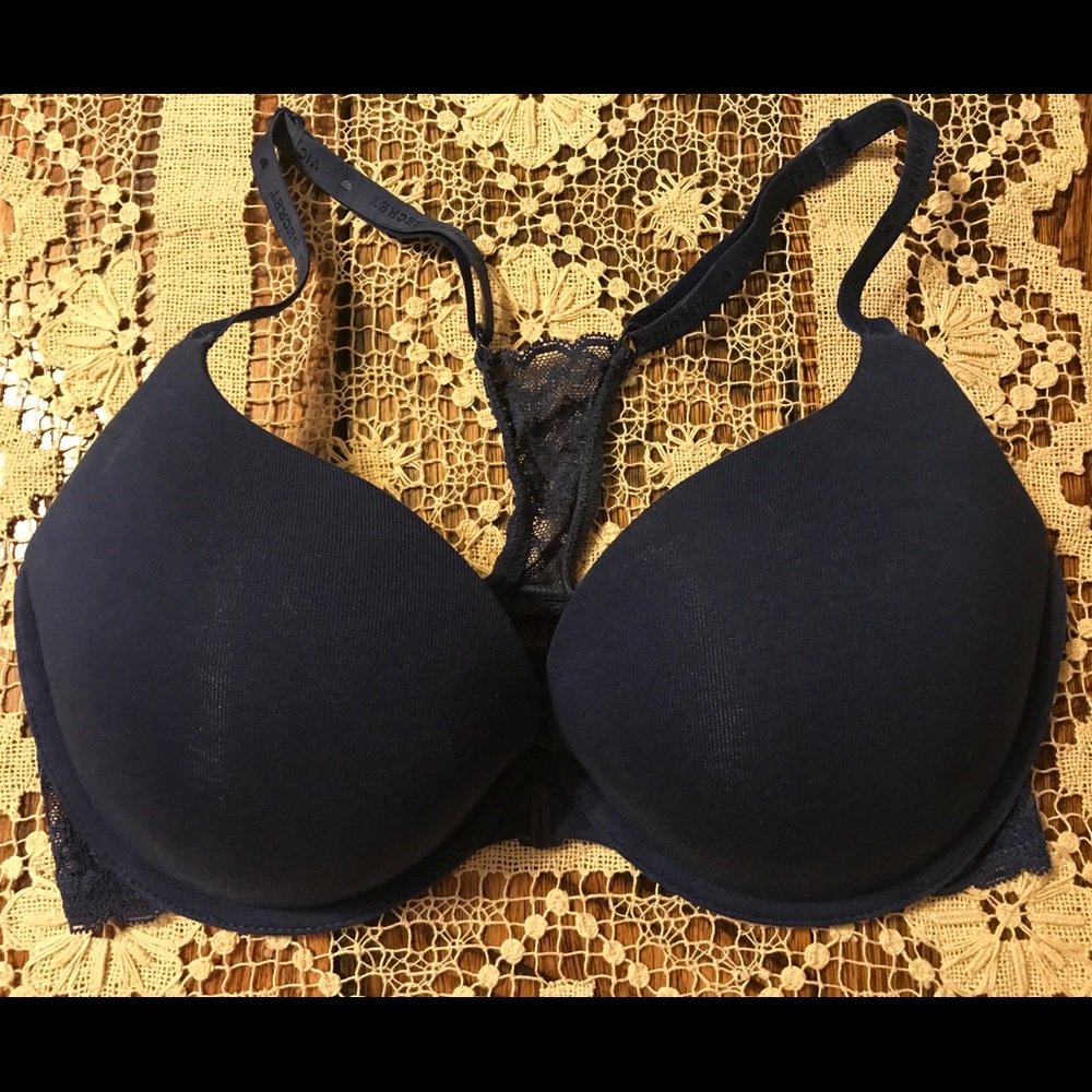 Victoria's Secret Navy Racerback Push-up 34DD!