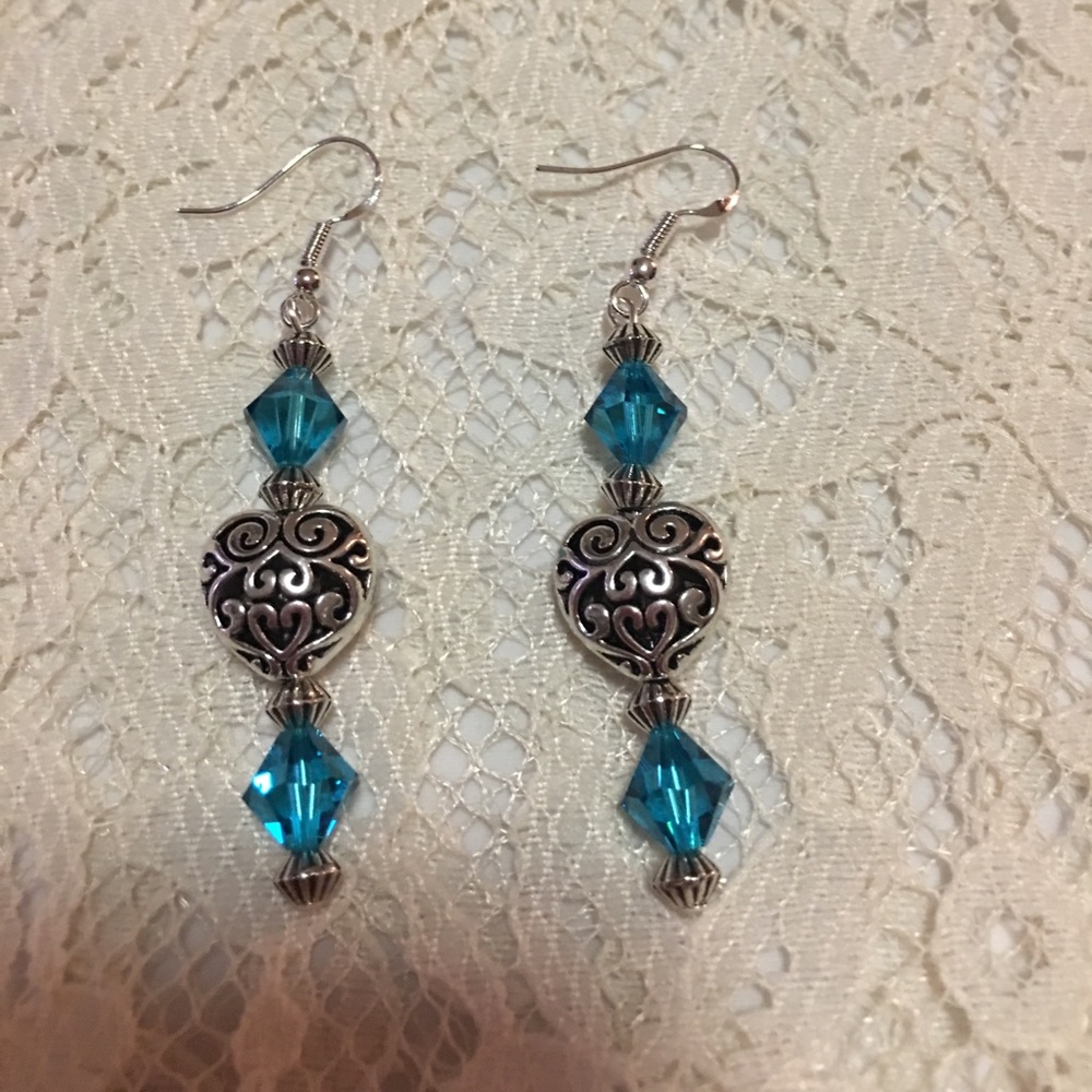 Handmade sterling silver dangle earrings