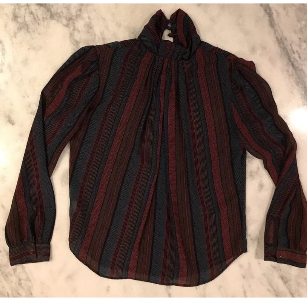 VTG Dress Blouse w High Neck