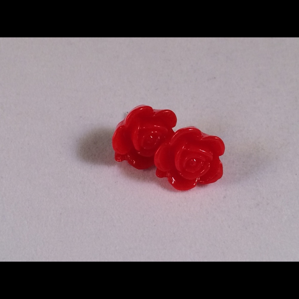 Red Flower Earrings