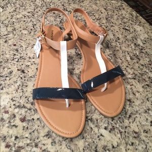 Navy/white sandals NWT