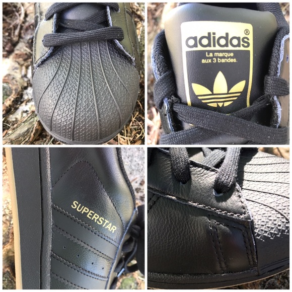 NWT Adidas Superstar black/ gold M - Picture 7 of 7