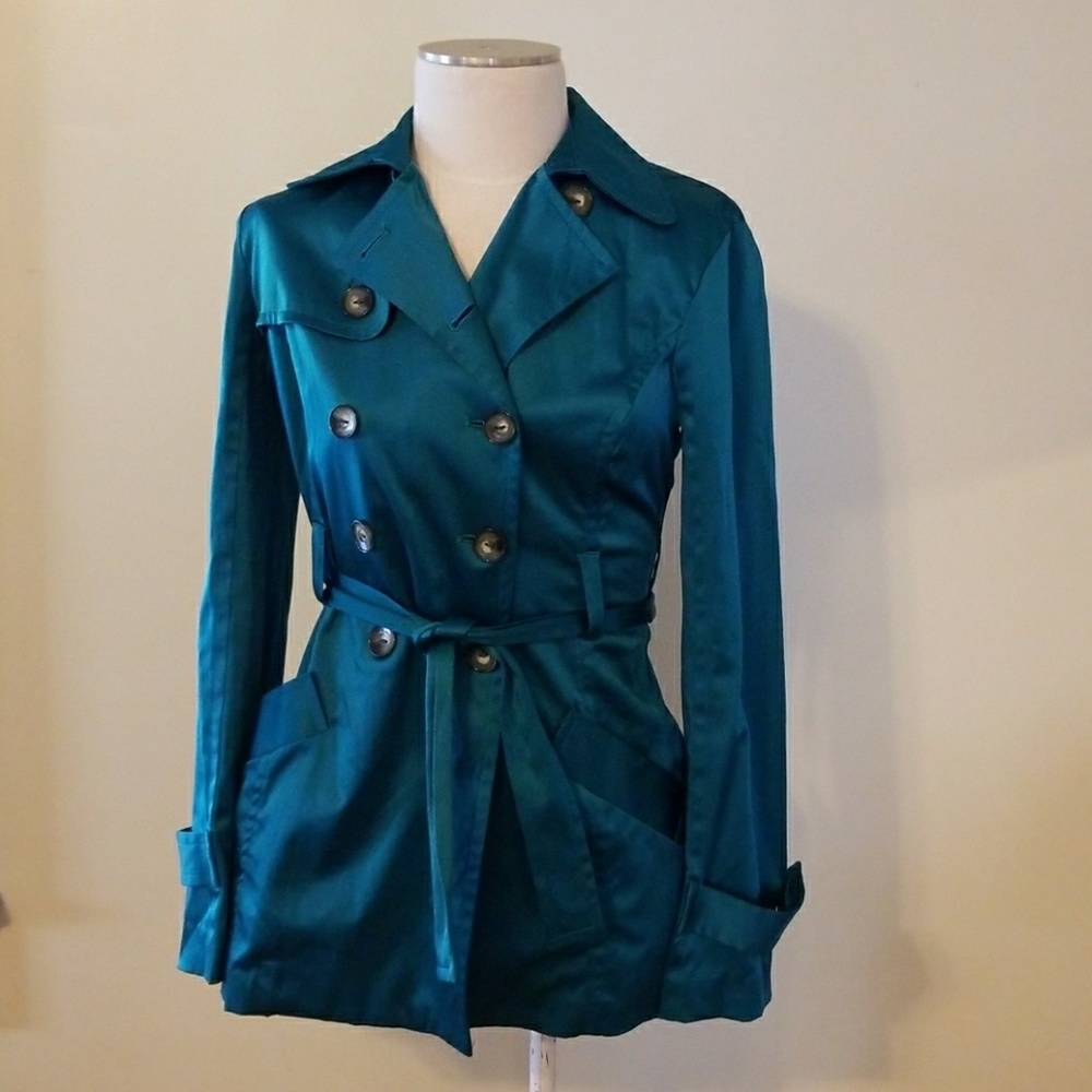 Teal Trench Coat