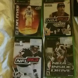 XBOX SET of 4 game's. 2 football, 2 basketball