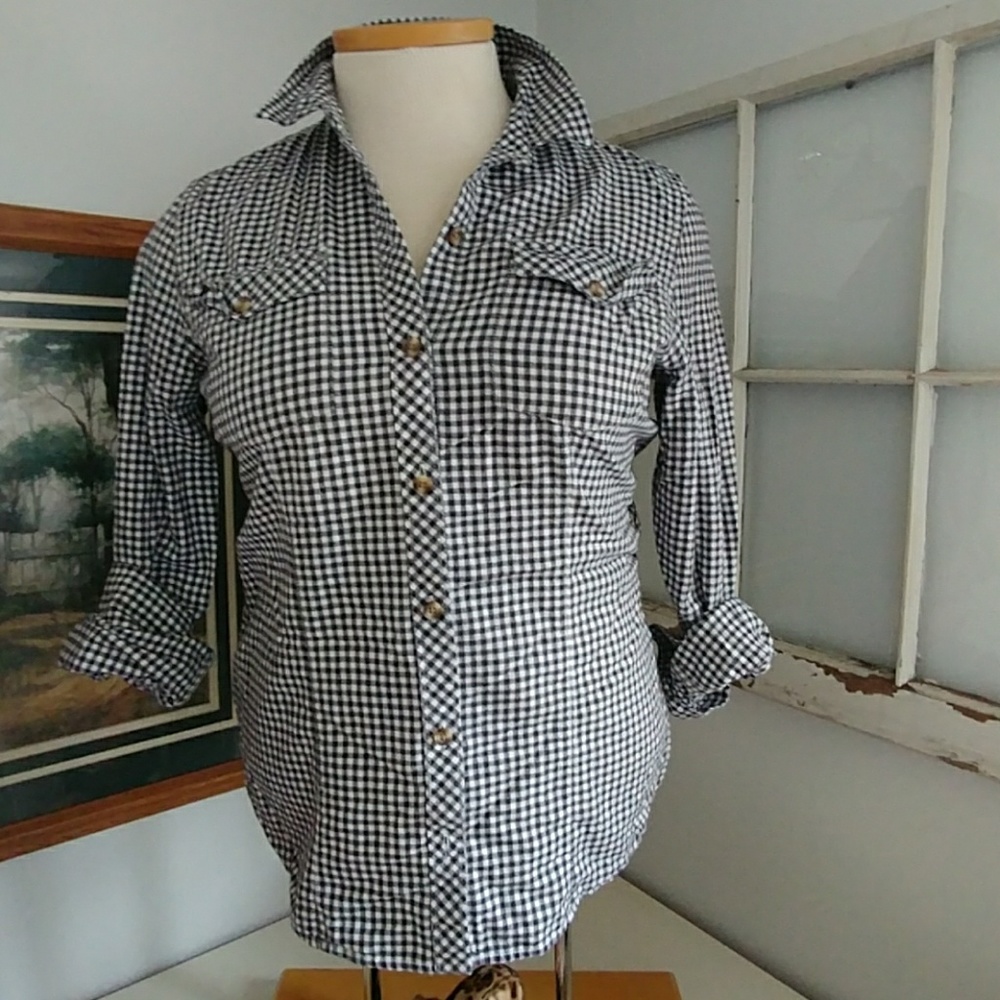 Perfect Checked Button Down Eddie Bauer - image 1