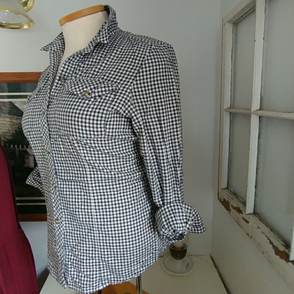 Perfect Checked Button Down Eddie Bauer - image 3