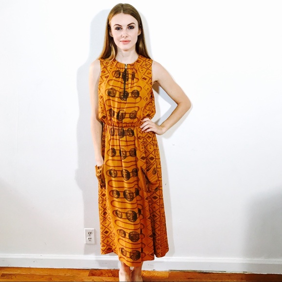 & Other Stories Dresses & Skirts - & OTHER STORIES SILK MOON DRESS FALL GOLD  0101