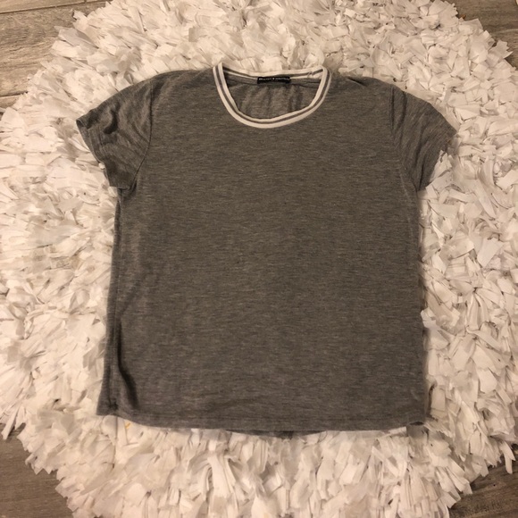 Brandy Melville Tops - [Brandy Melville] Grey/White Crop Top