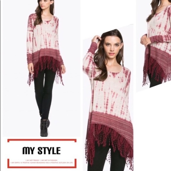 NWOT BoHo tunic with crochet lace🌸 - Picture 1 of 4