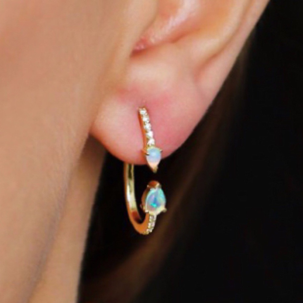 Gold Mini Hoop Huggie Earrings Boho Chic