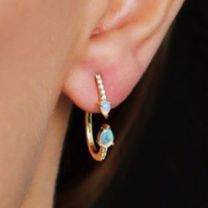 Gold Mini Hoop Huggie Earrings Boho Chic