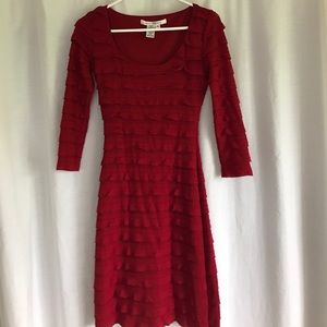 Red Ruffled Bodycon Dress