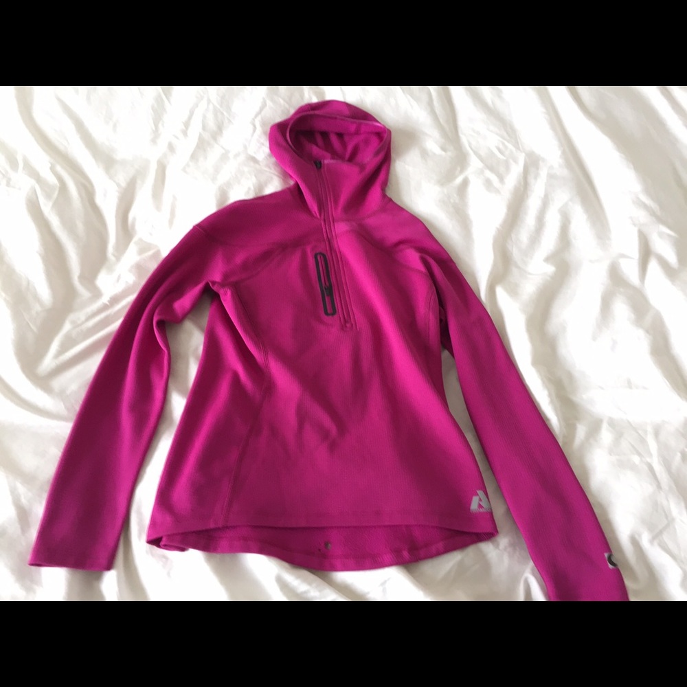Pink Eddie Bauer First Ascent fleece hood pullover