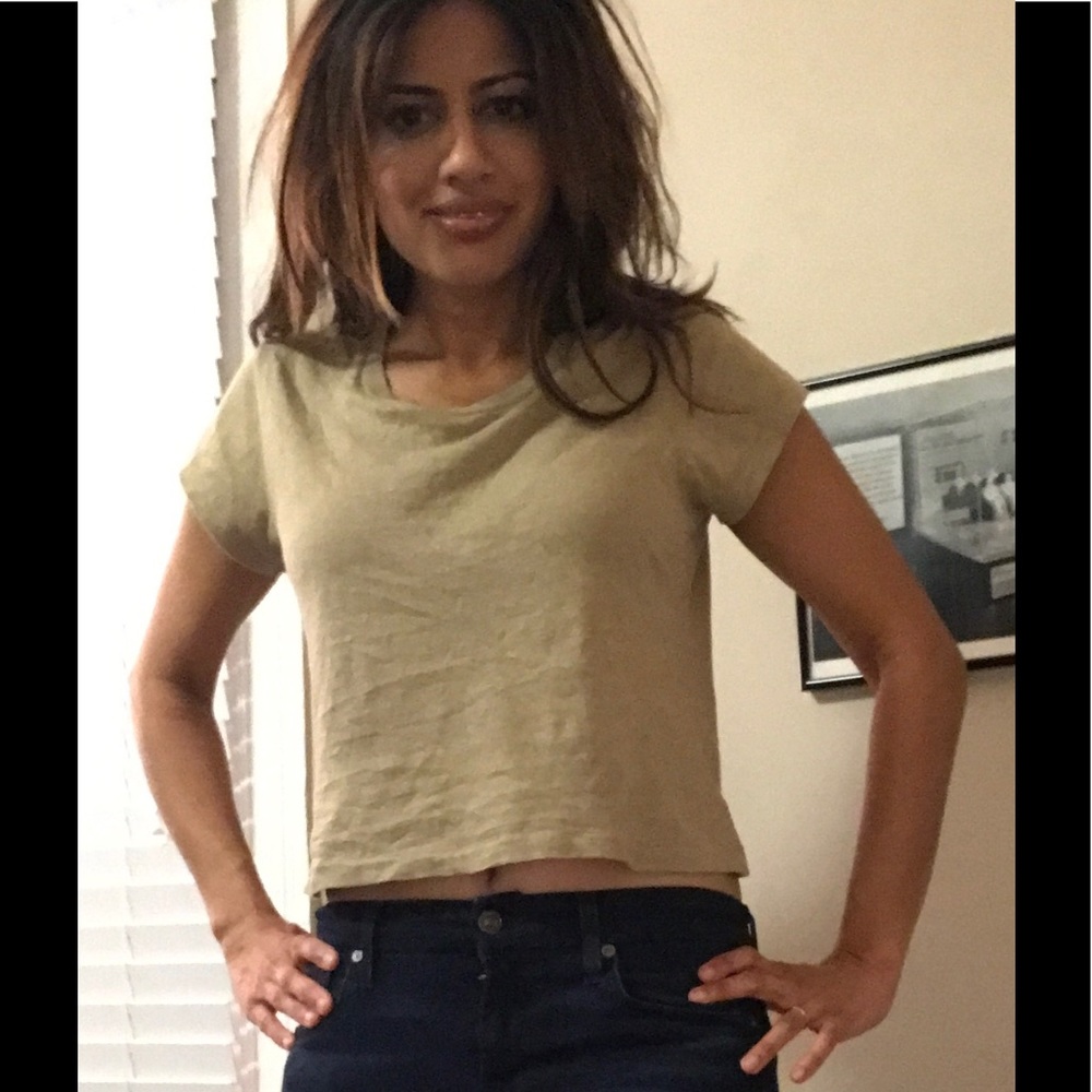 RE/DONE tan 1950s Boxy Tee