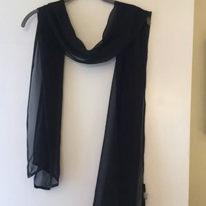 Black silk chiffon scarf