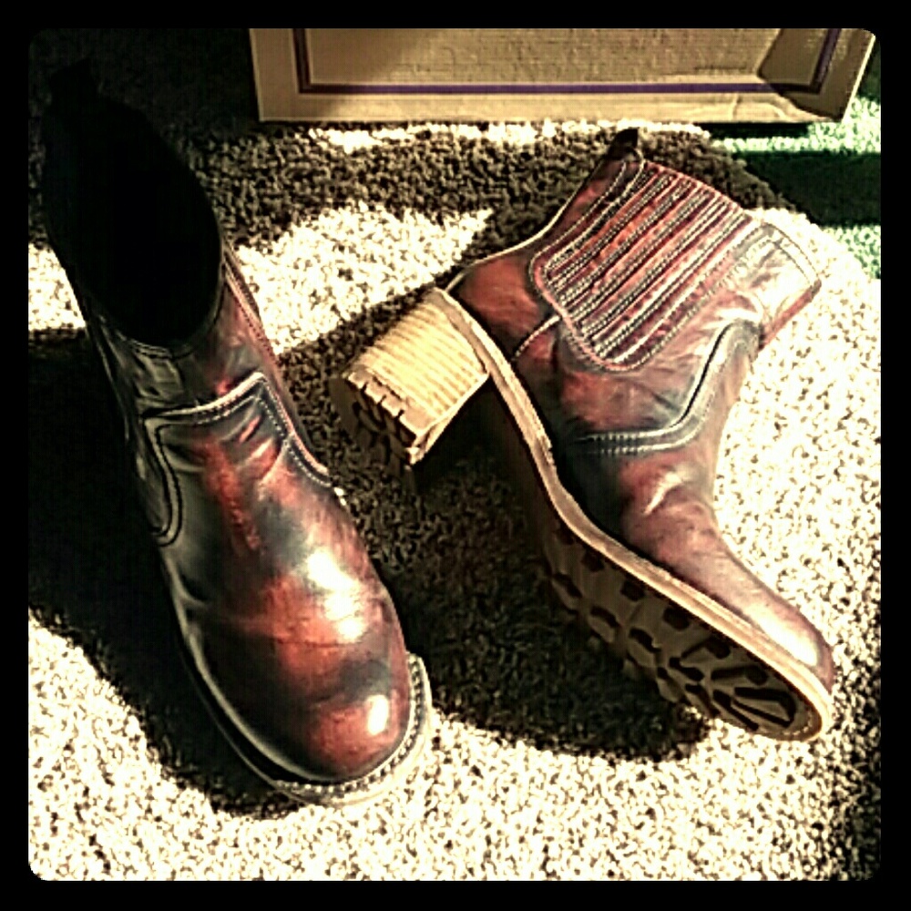 Distressed Leather Rocket Dog Lug Sole Ankle Boots