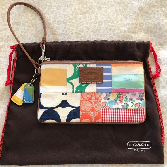 Coach Handbags - COACH Small Patchwork Wristlet