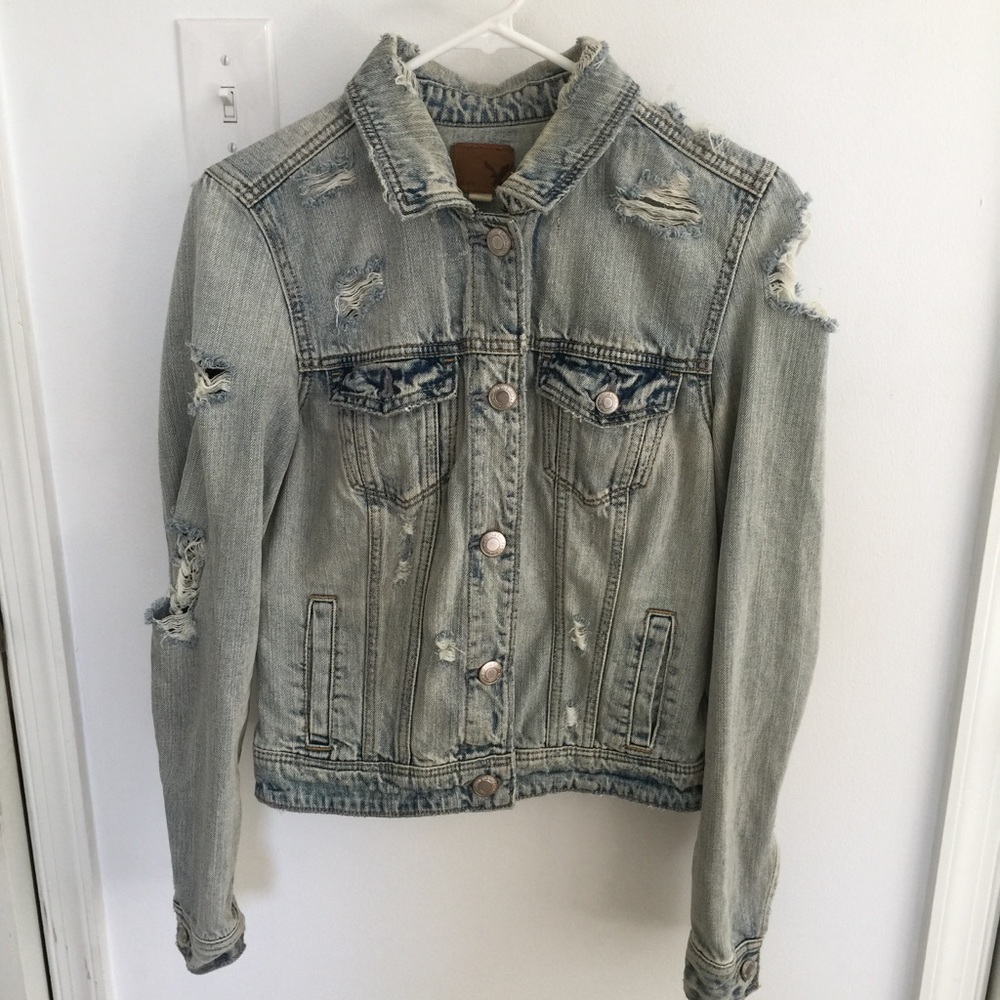 distressed jean jacket