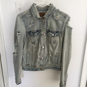 distressed jean jacket