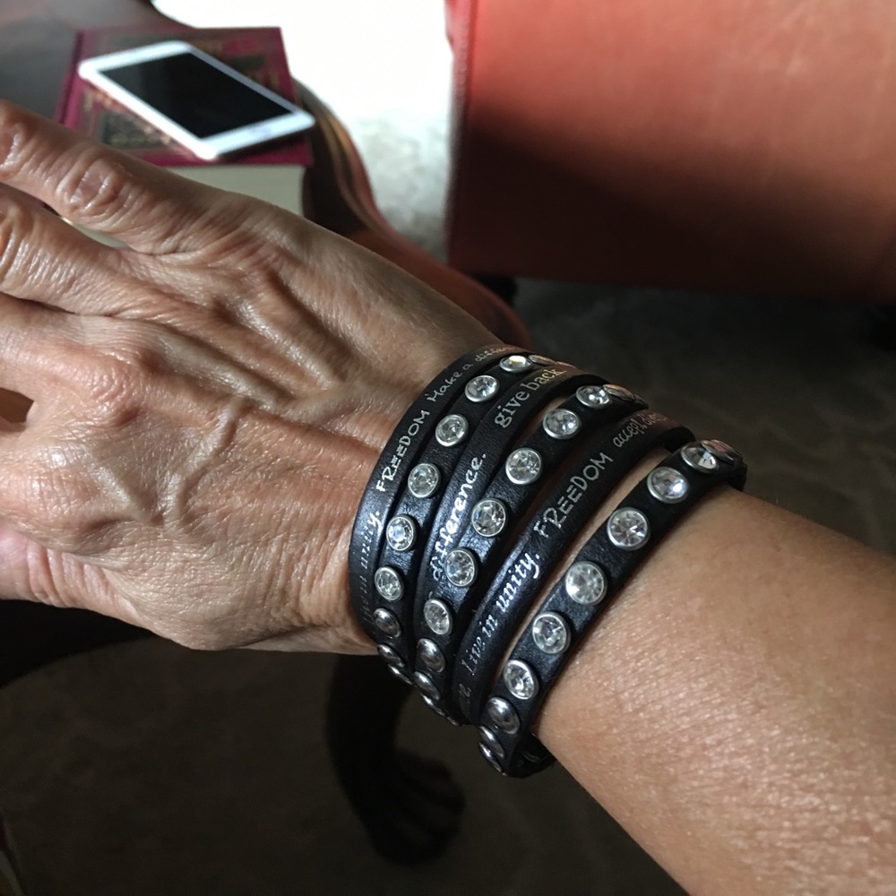 Bracelet 😎with studs & crystals❤️