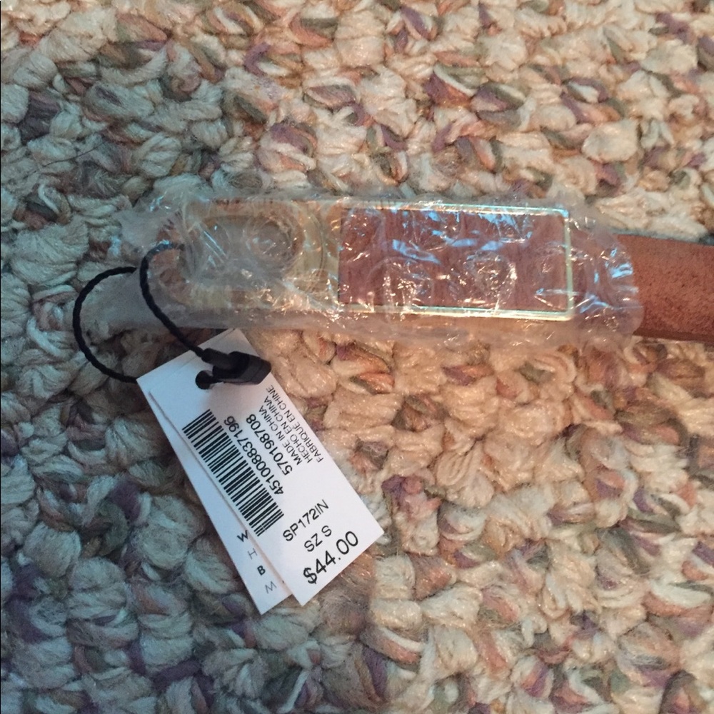 WHBM suede leather skinny belt- small- brown