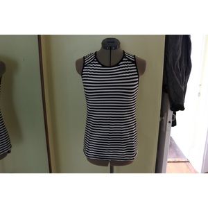 Striped Tank with Layered Shoulders