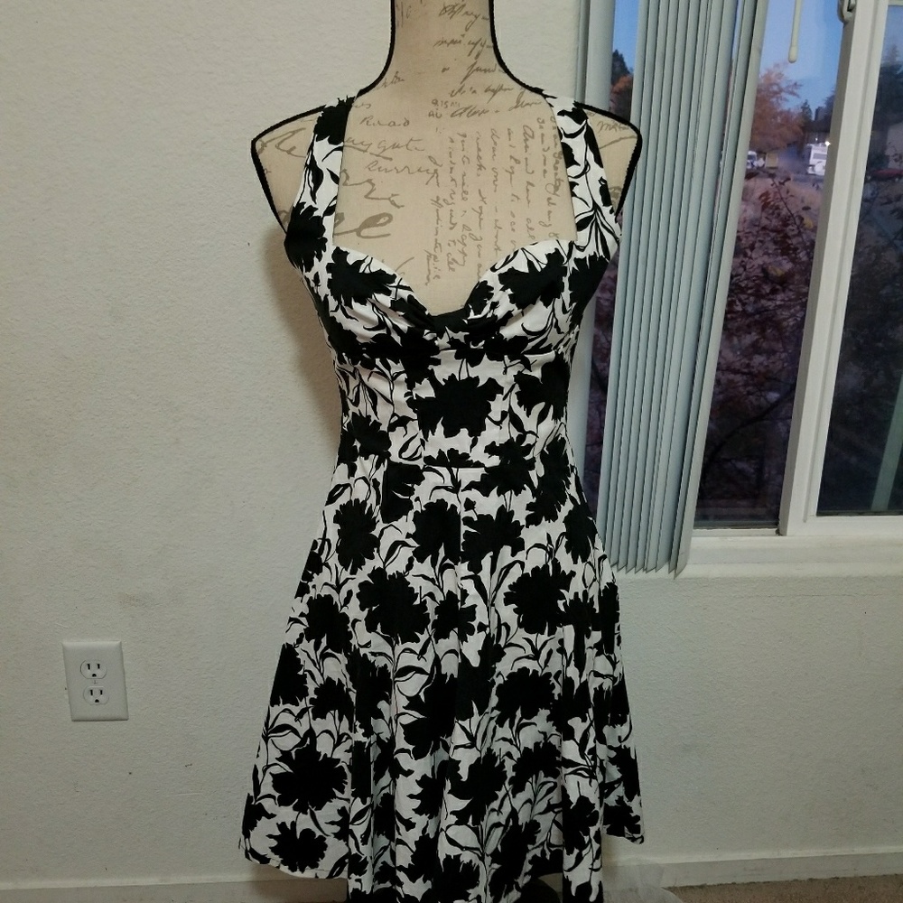 Bebe vintage halter flare dress.