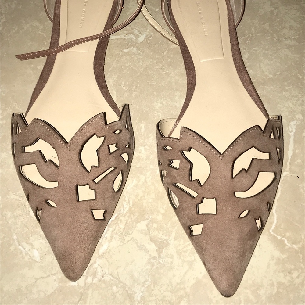 Zara woman tie flats size 39 (9) ❣️