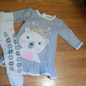 Long tunic sweater with heavy stockings