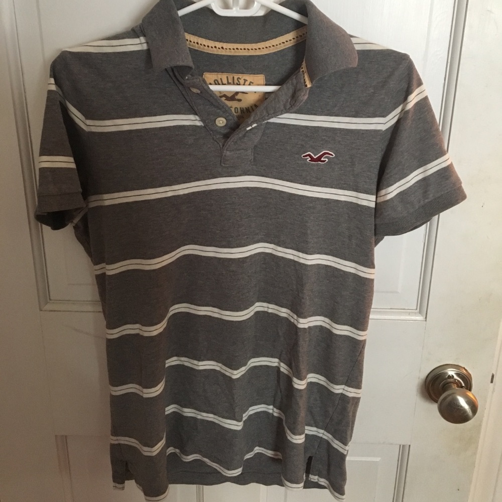 Hollister Gray Slim Fit Polo