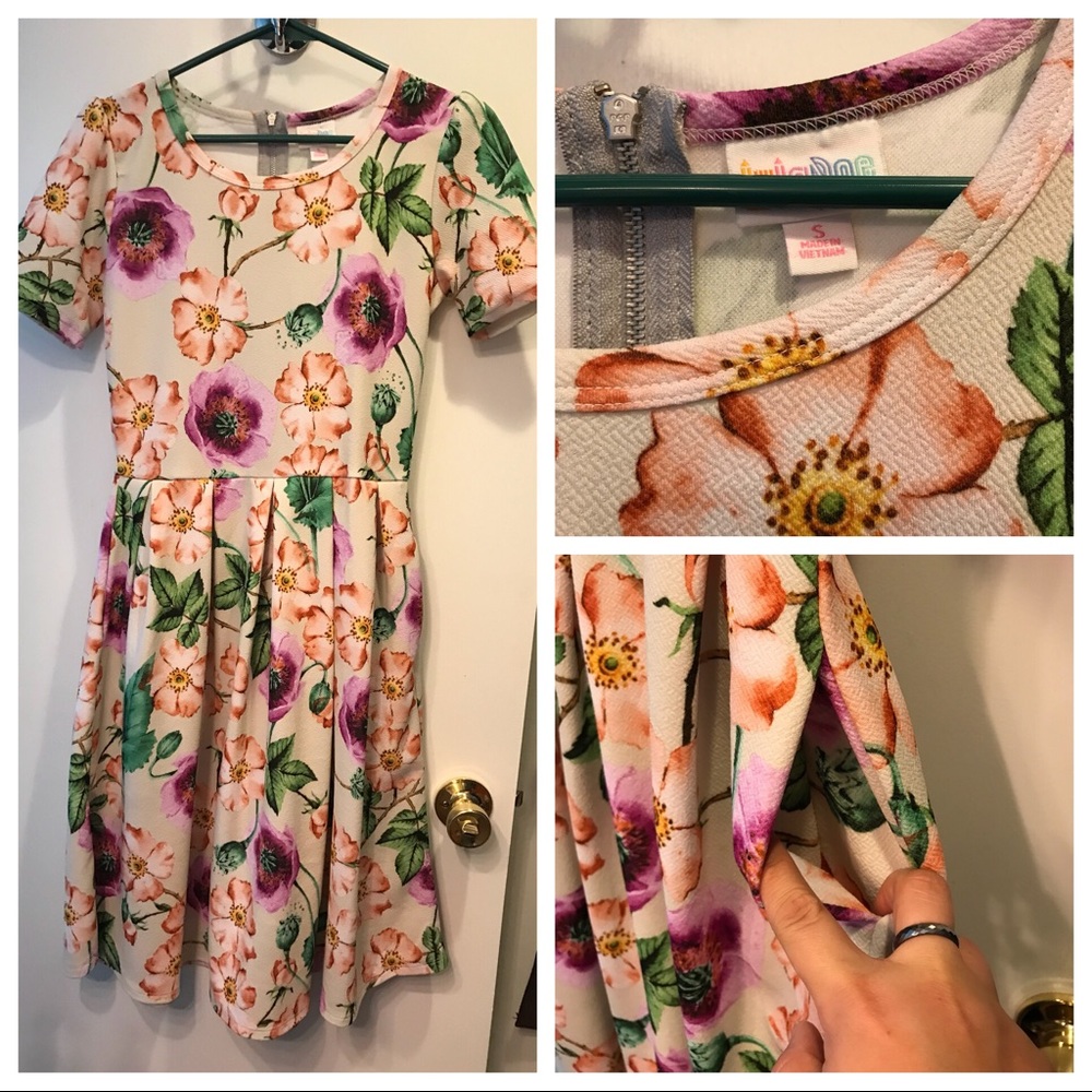 LuLaRoe Purple-pink Floral Amelia Size S