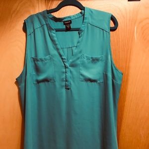 Teal torrid challis sleeveless blouse SZ 2