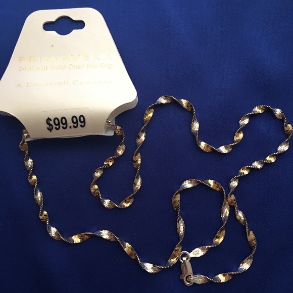 DANECRAFT PRIMAVERA GOLD OVER STER SILVER NECKLACE - Picture 1 of 1
