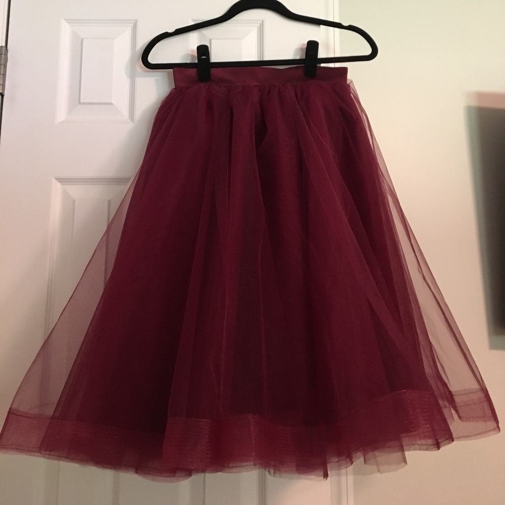 Brand new burgundy tulle skirt