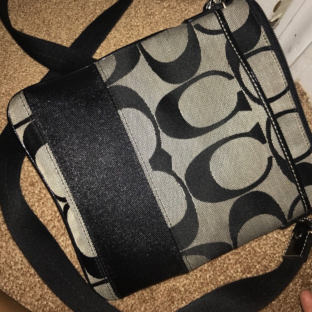 Black and grey Authentic Coach bag, never worn!