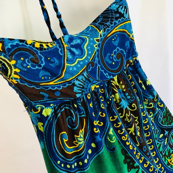 STUNNING Moa Moa Maxi Dress in Sz. L Vivid Colors - Picture 4 of 5