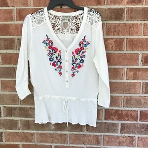 Boho White Blouse