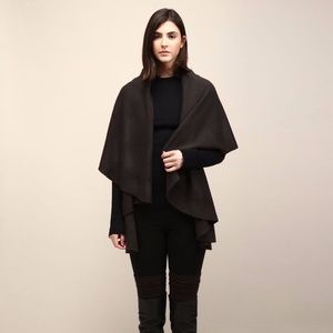 2 in 1 Shawl Vest Cape Wrap in Black