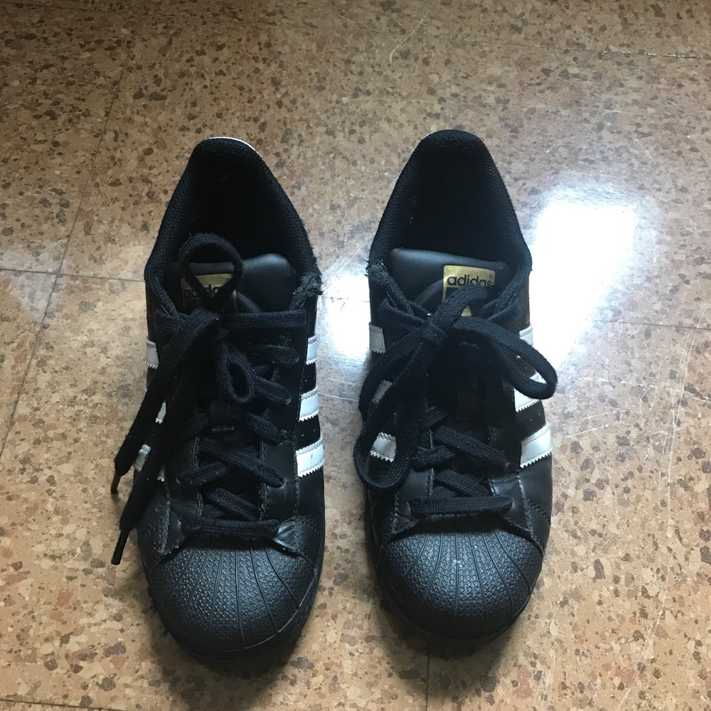Adidas black superstars